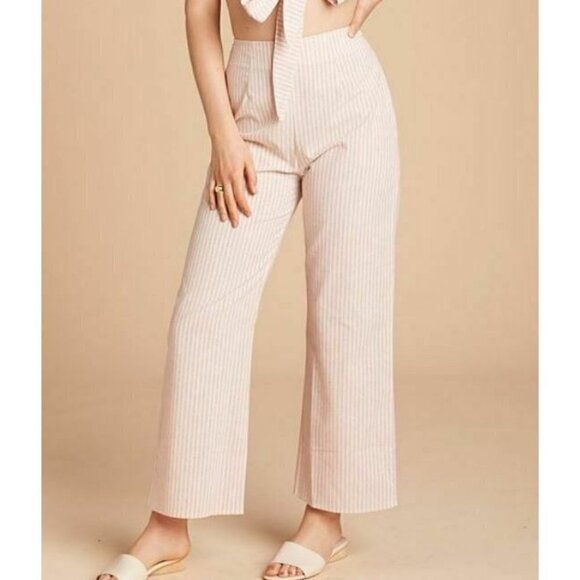 New Flynn Skye Rose Stripe Parker Cropped Pants M
